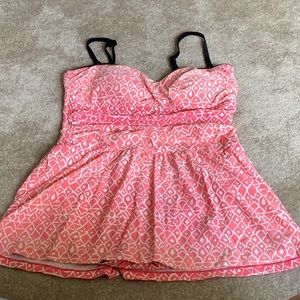 Rose Marie Reid swim dress two-toned pink size 14 no wires soft bra buil…